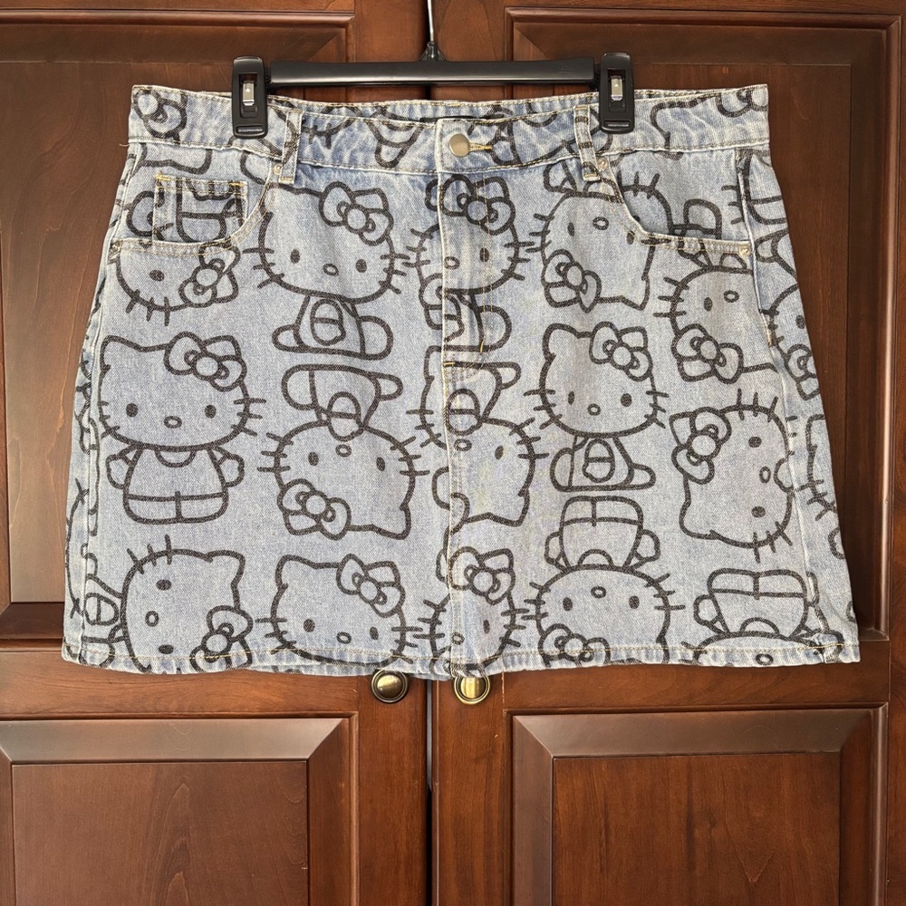 Hello Kitty Blue Denim Skirt